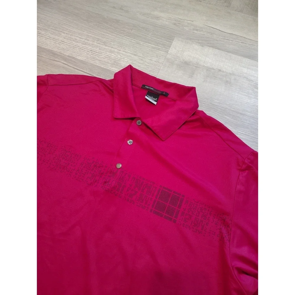 Nike Tiger Woods Collection Golf Polo Shirt Men's Size XL Fit Dry‎ Red